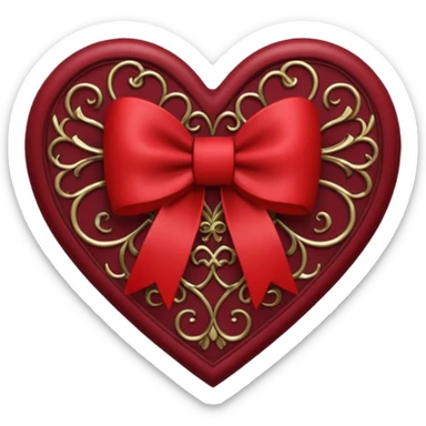 heart with a bow, goth sticker