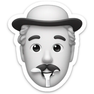 Charlie Chaplin toothbrush moustache sticker