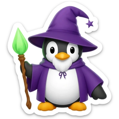 Penguin Wizard sticker