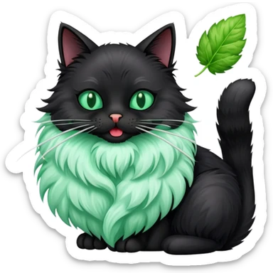 black cat with a miami mint geek bar in its mouth  sticker