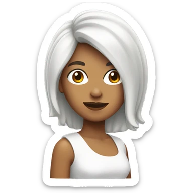 Mujer con pelo color pelirroja  blanca sticker