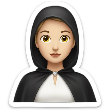 White-girl—face-black-cape-costume sticker