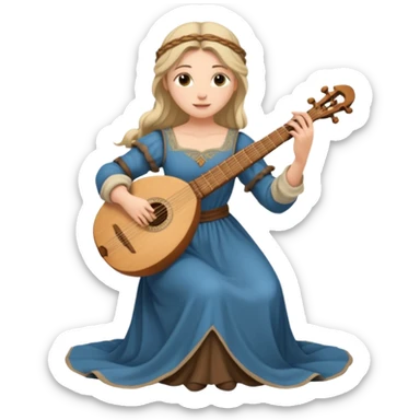 medieval bard woman sticker