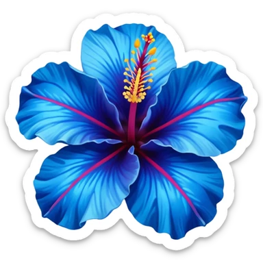 Blue hibiscus sticker