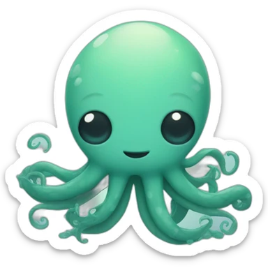 Cute kraken cute face eyes closed making yoga sticker