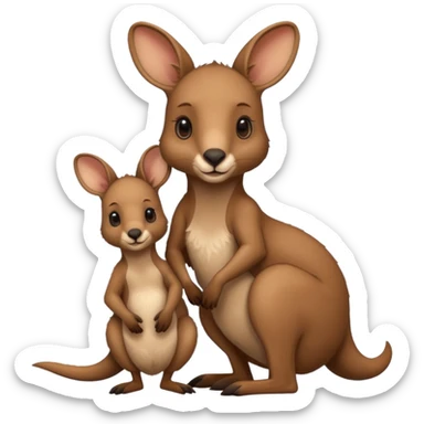 Maman et bébé kangourou sticker