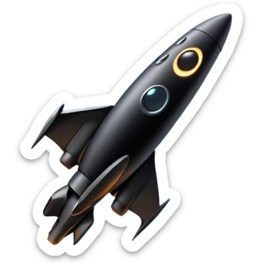 Black hole with white light all around it with a long black spaceship travelling into it sticker