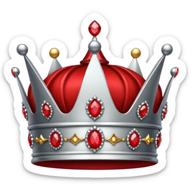 only sliver crown with red gems more gems sticker