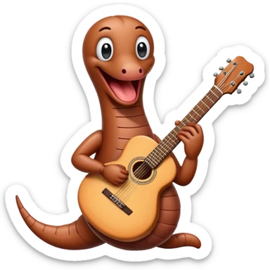 Earthworm with a guitar sticker