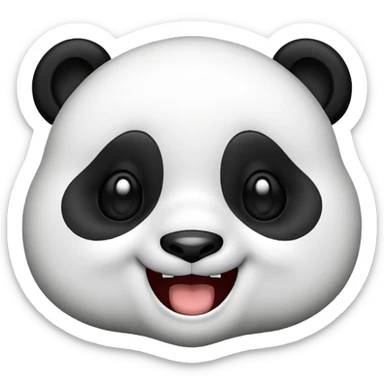 A cute panda emoji laughing through tears sticker