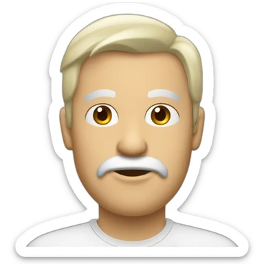 cara de hombre blanco sin pelo fumando una pipa sticker