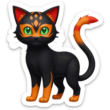 Liepard-Sprigatito-Litten-Pokémon-fusion-creature (full body) sticker