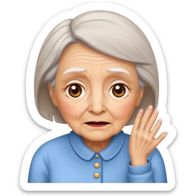 old lady embarrassed sticker