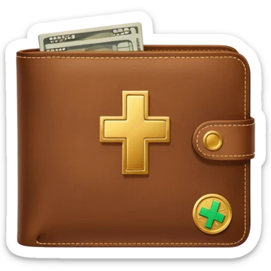 wallet with coins and a plus sign, for saving money sticker