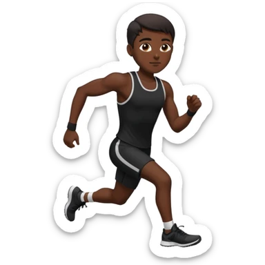 make a short runner in black outfit sticker