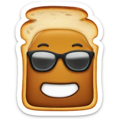Toast with glasses on kaya jam
 sticker