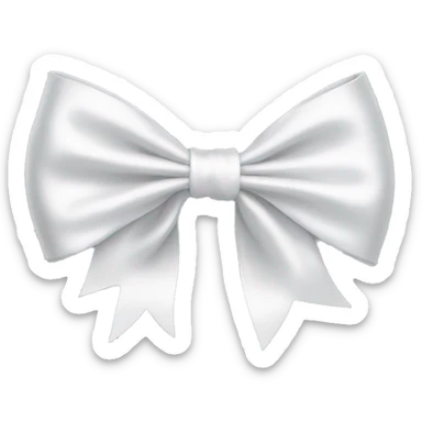 white satin bow sticker
