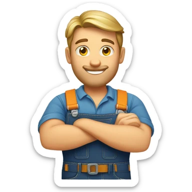 caucasian handyman sticker