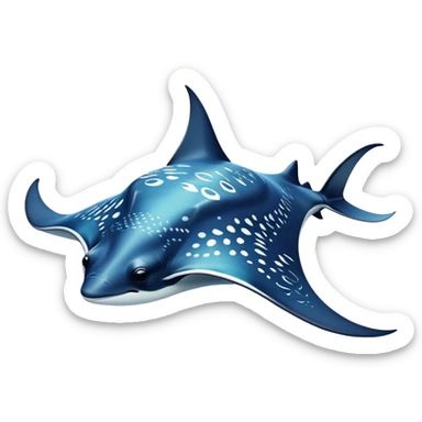 A manta ray glides like a flying carpet through the ocean, graceful and calm in every move sticker