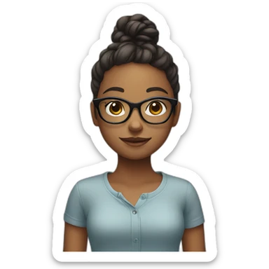 Girl wit glasses sticker