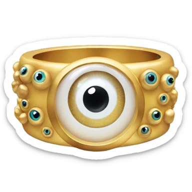 thin gold ring studded with eyeballs sticker