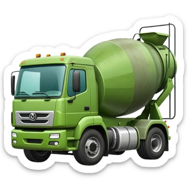 green concrete mixer truck sticker