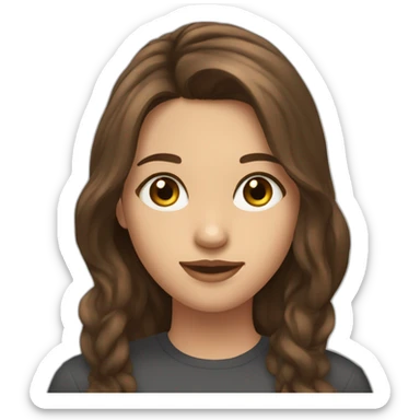 Girl with medium long brown hair with hazel eyes and piercing in right side  nose flirting sticker