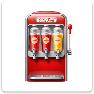 Digital soda dispenser in a fast food restaurant background  sticker