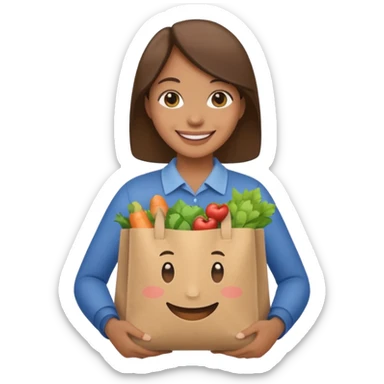 holding a grocery shopping sticker