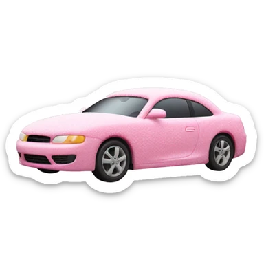 car covered in pink wash foam sticker
