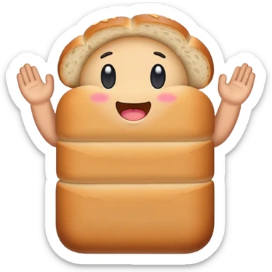 Un pan con brazos sticker
