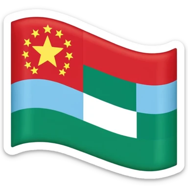 Dagistan flag red down mid light blue and green above sticker