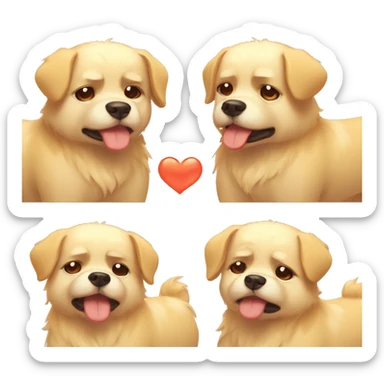 Super cute dog hot and sad and sweating under hot sun sticker