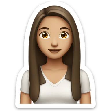 Brunette girl with light brown eyes and straight hair sticker