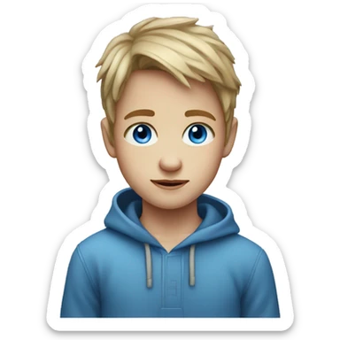 realistic portrait of a boy blue eyes  sticker