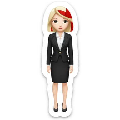 femme blanche et blonde habillée avec une robe professionnelle des avocats en France sticker