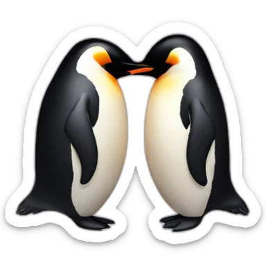 penguin and penguin love sticker