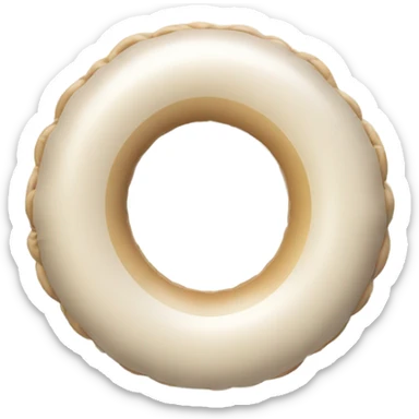 inflatable floating ring on pool white y beige sticker