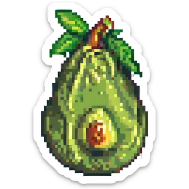 retro and blocky avocado sticker
