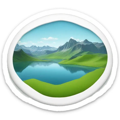 Swiss lake and grasslands sticker