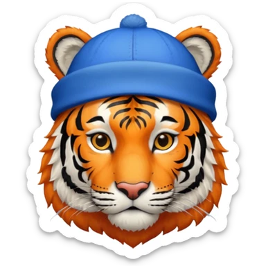 blue hat tiger sticker