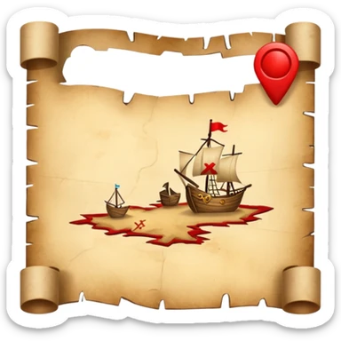 Treasure map with red X sticker