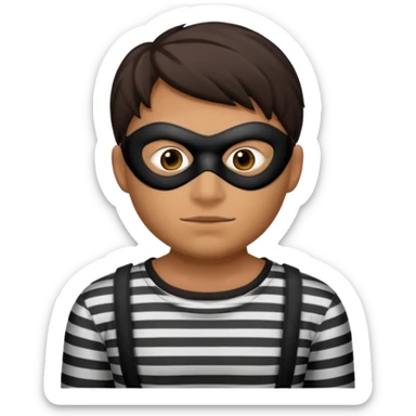 thief, with stripped shirt, facemask, thief mask. sticker