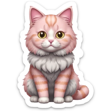 full body of Brishtish pink cat sticker