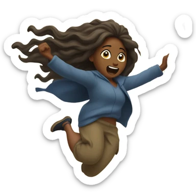 Girl falling down a muddy hill sticker