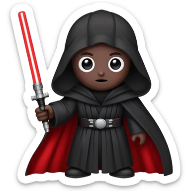 Oreo cookie with dark Sith lord robe and red lightsaber sticker