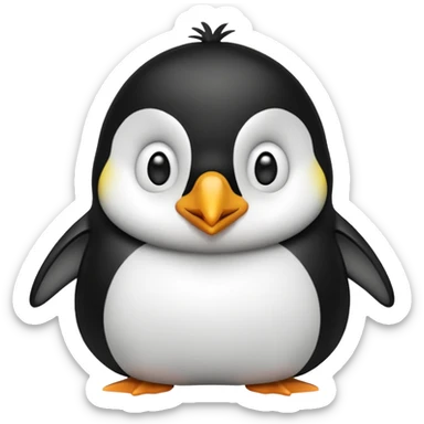 Pingouin qui vient de se réveiller  sticker