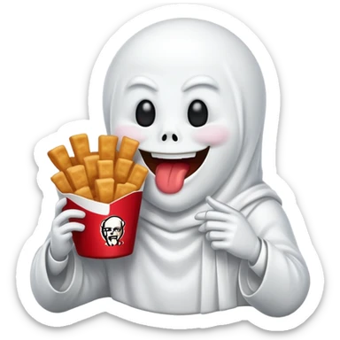 Ghost eating kfc emoji sticker