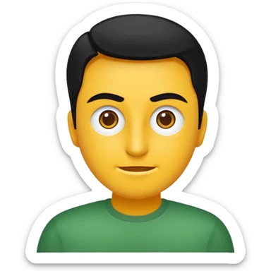 Güneş gözlüklü pantolonlu sarı kırmızı tişörtlü yeşil gözlü mavi saçlı aslan sticker