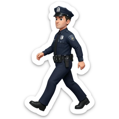 cop walking through grey door sticker